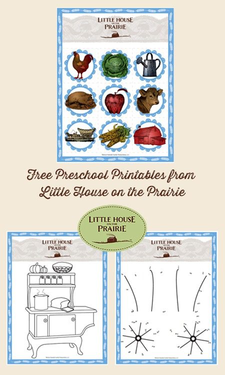Free Little House on the Prairie Preschool Printables