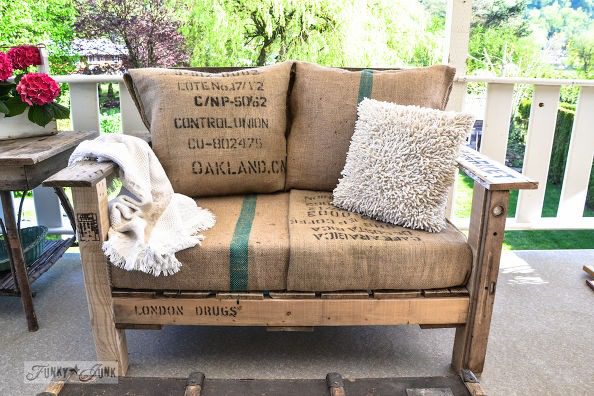 Wooden palette bench - oversized chair upcycled furniture