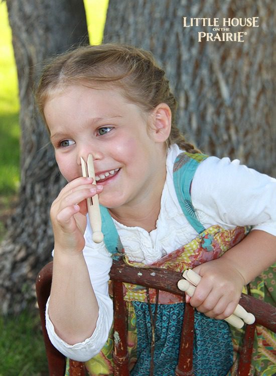 Clothespin drop game - Little House on the Prairie themed activities