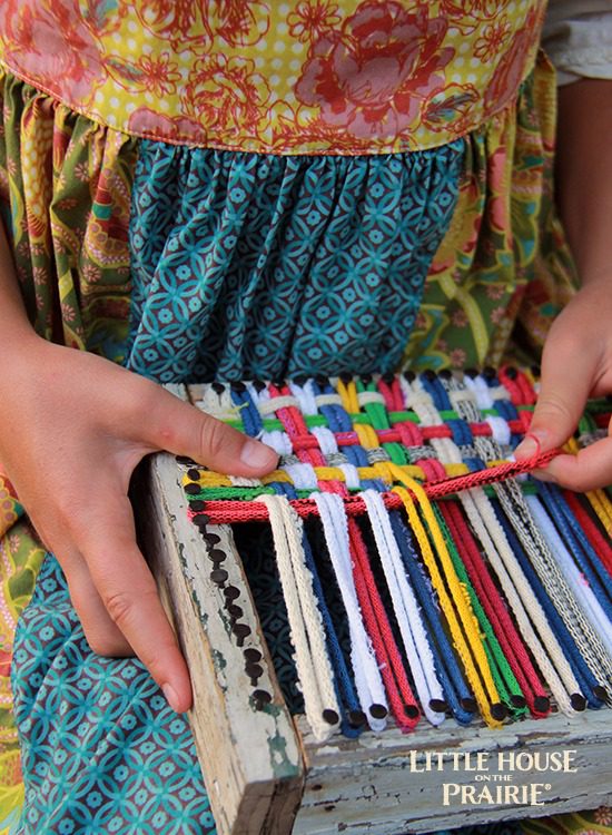 Hand held weaving loom - homemade Little House on the Prairie activities you have to try!