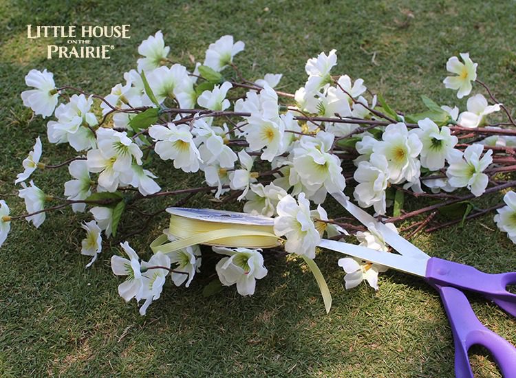 Supplies for making your own hair wreath.