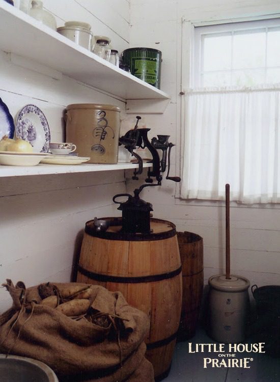 Replica pantry of a historic Laura Ingalls Wilder website.