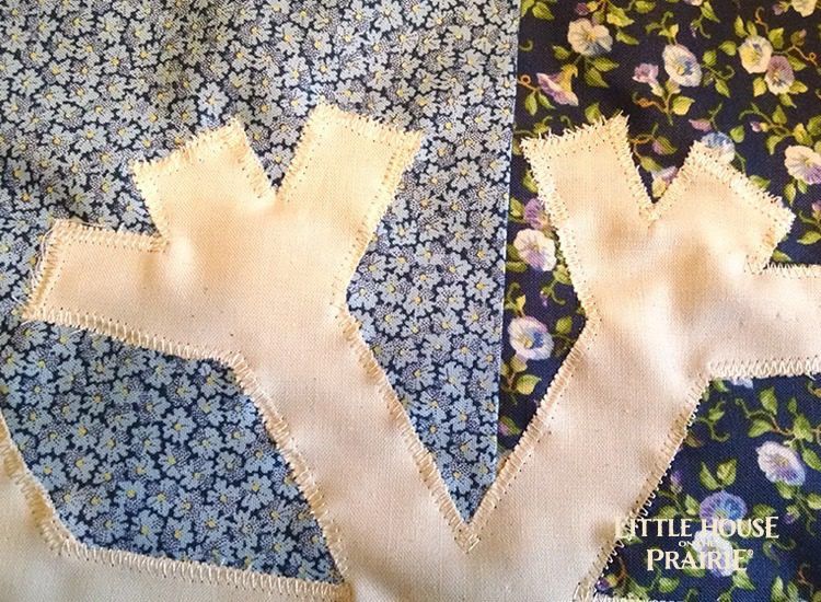 Snowflake Applique Pillow - sewing it onto the quilt block background for a gorgeous winter pillow