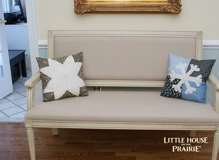 Snowflake Applique Pillow - The perfect winter home decor project that will last you all winter long!