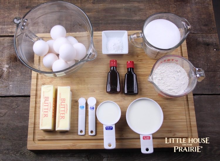 Laura's Wedding Cake Ingredients - perfect Angel Food Cake Alternative for a Little House on the Prairie Party