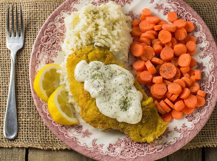 Pan Fried Fish Fillets with Lemon Dill Sauce