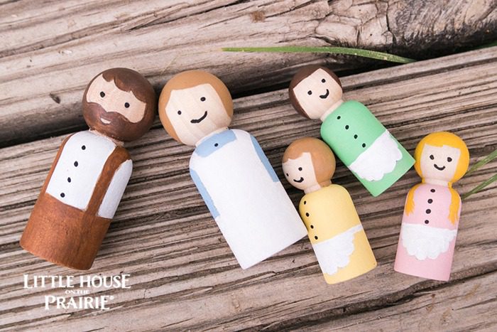 Wooden Peg Dolls DIY Inspired by Little House on the Prairie