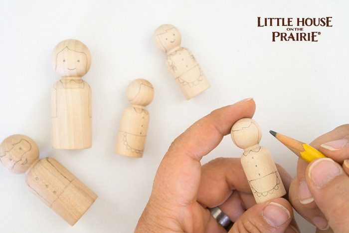 Wooden Peg Dolls DIY Inspired by Little House on the Prairie