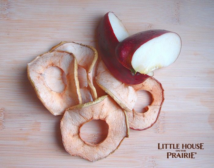How to dehydrate apple slices for preservation.