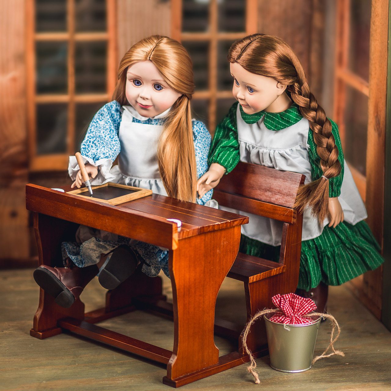 Little House on the Prairie School Desk & Accessories for 18 Inch Dolls